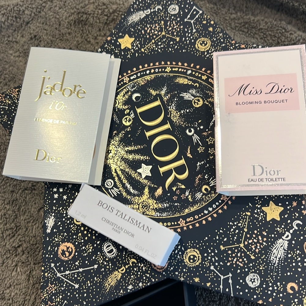 Dior Gift Box in Gold and dark blue, with few samples